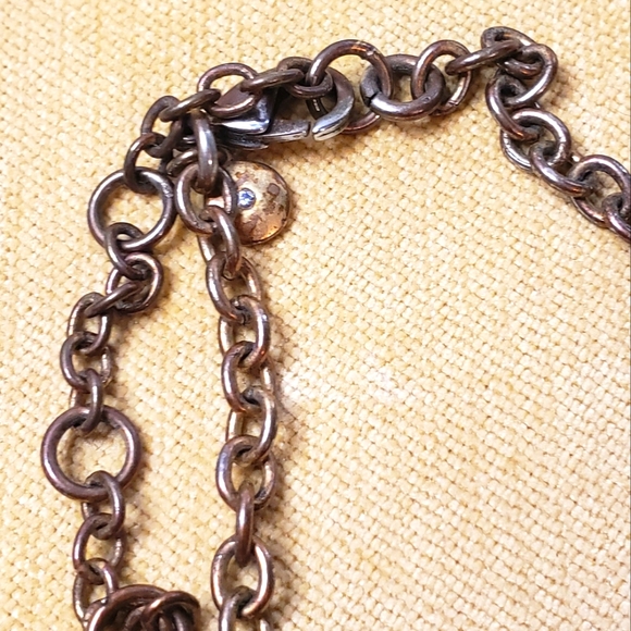 Signed J. Crew Blue/Green Rhinestone Flower Necklace - Picture 11 of 12